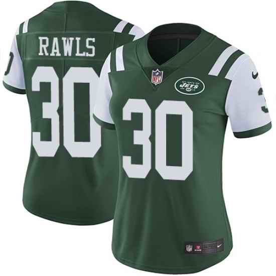 Womens Nike Jets #30 Thomas Rawls Green Team Color Womens Stitched NFL Vapor Untouchable Limited Jersey